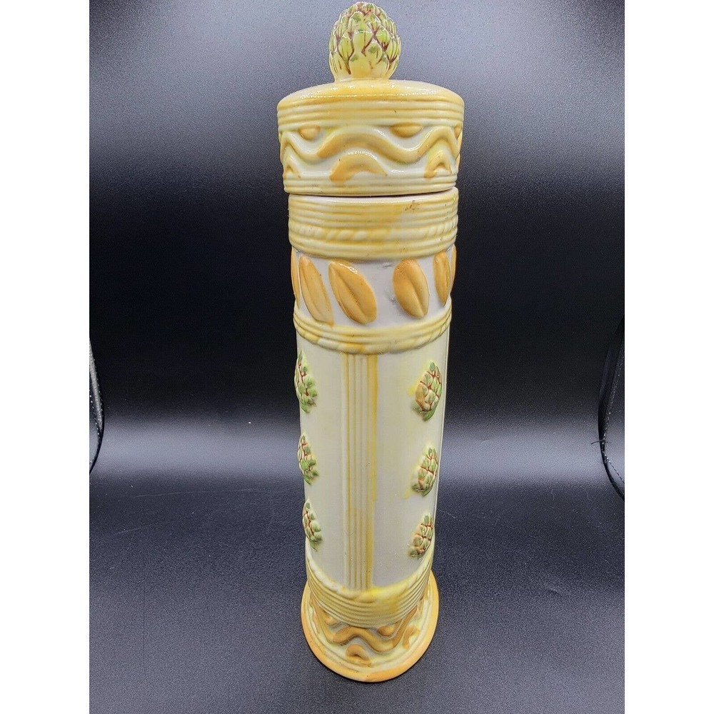 Vintage Ceramic Pasta Spaghetti Storage Container Artichoke Pasta TUSCAN Design - Picture 6 of 8